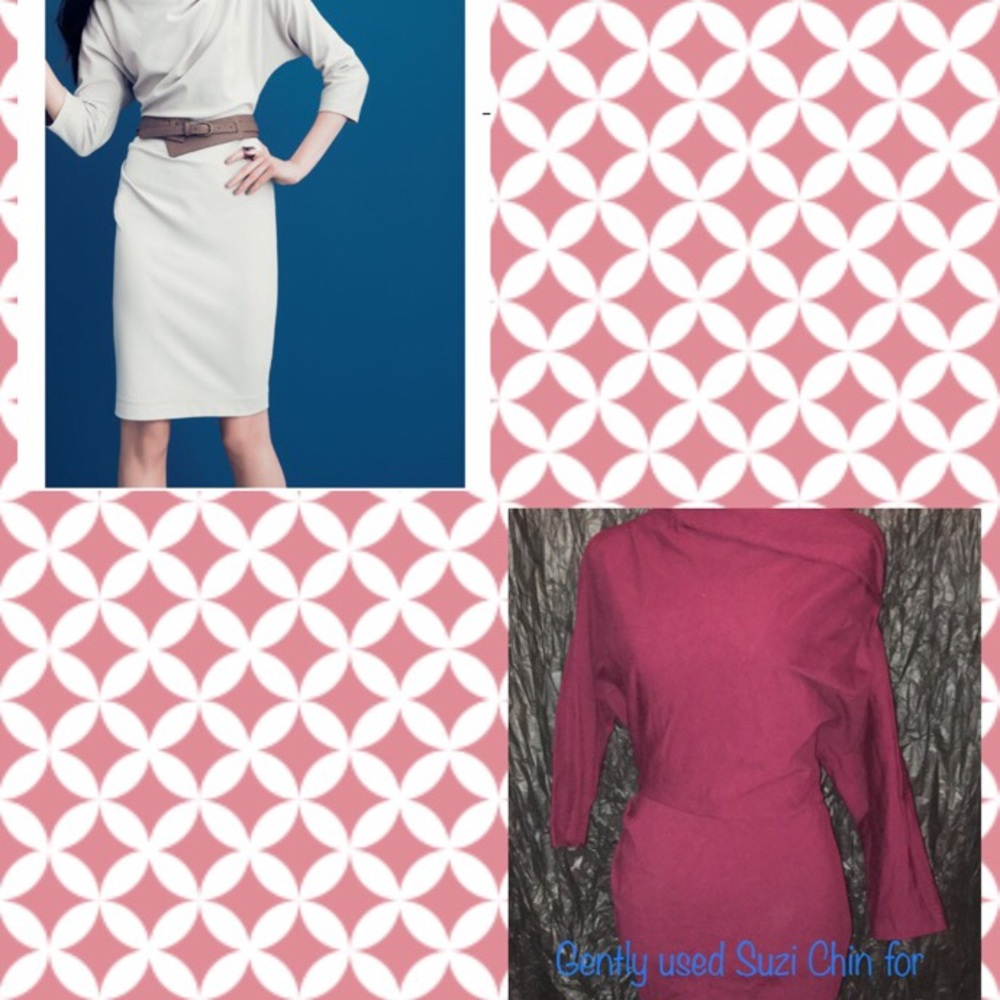 Suzi Chin three quarter sleeve midi dress size 12